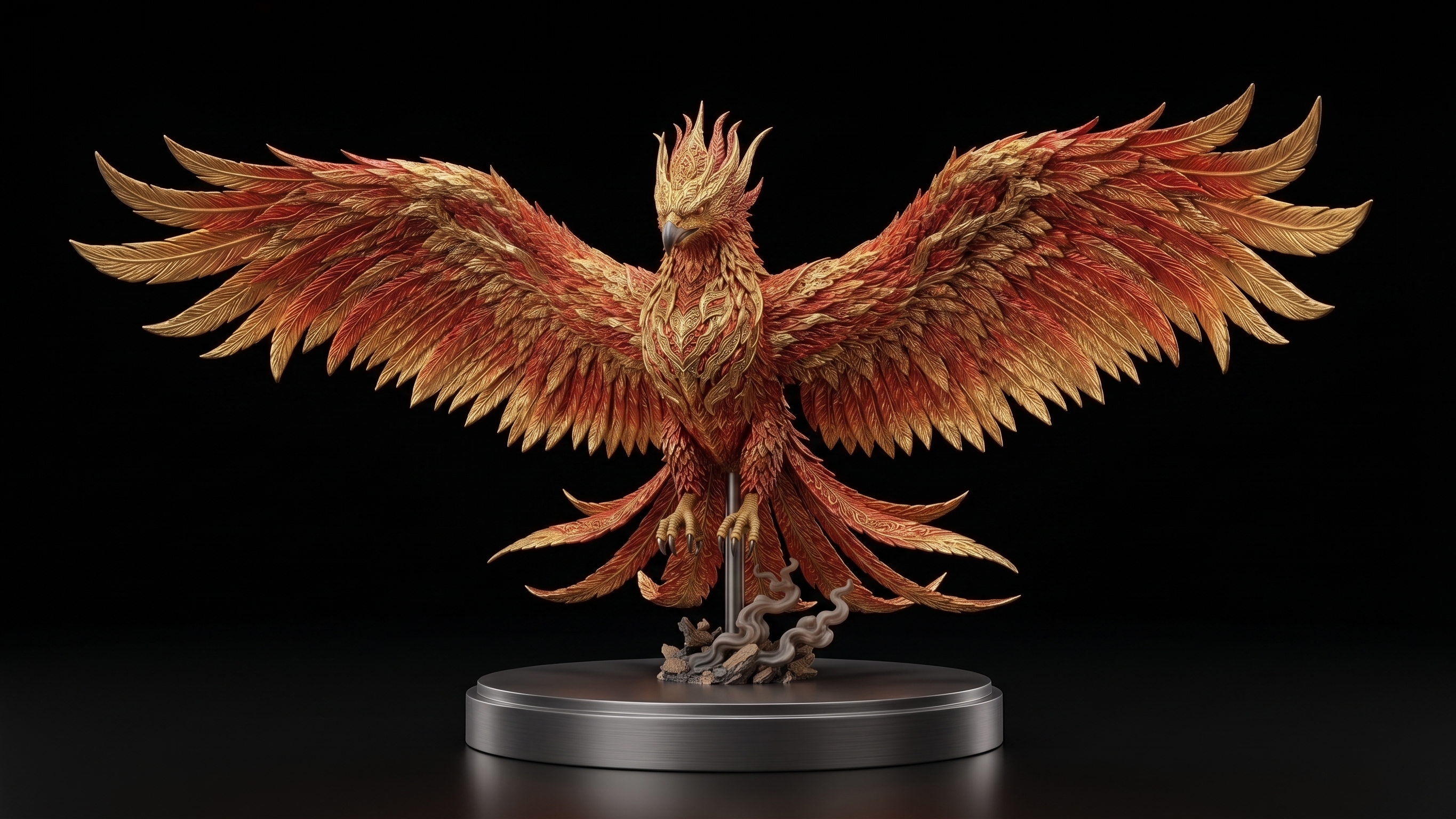 3D printed Feng Huang Phoenix Mythical Sculpture