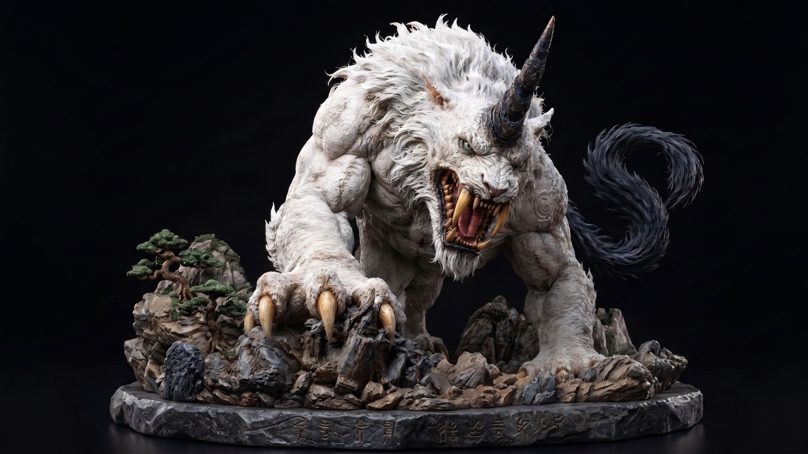 3D printed Bo Horned Steed Mythical Sculpture
