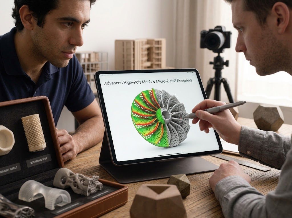 Step 4: High precision digital 3D modeling and sculpting