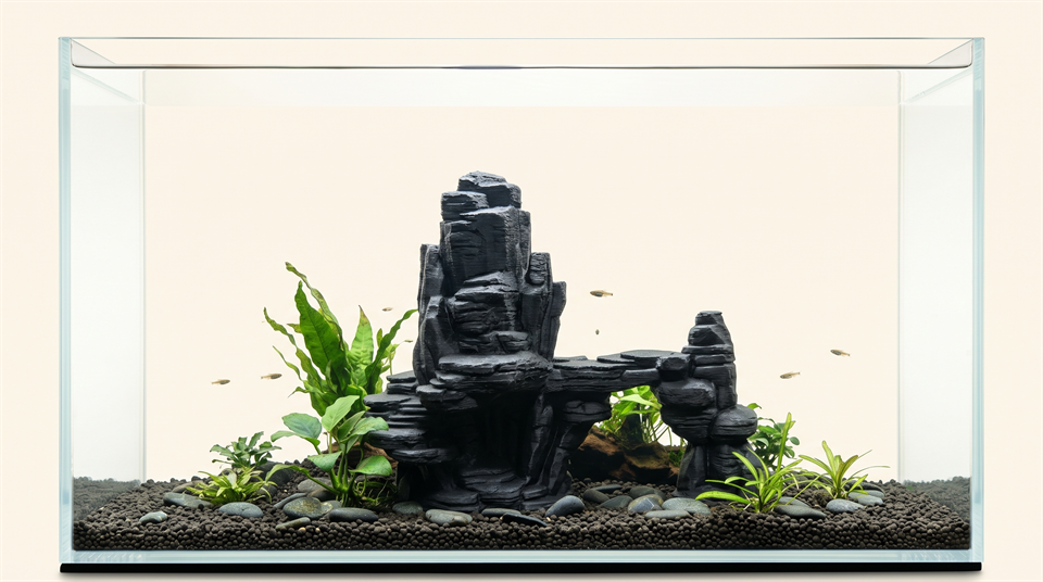 3D printed Rocky Mountain Peak multi-level aquarium shelter