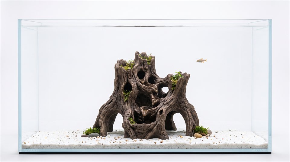 3D printed Ancient Driftwood Cave II hollow log swim tunnel