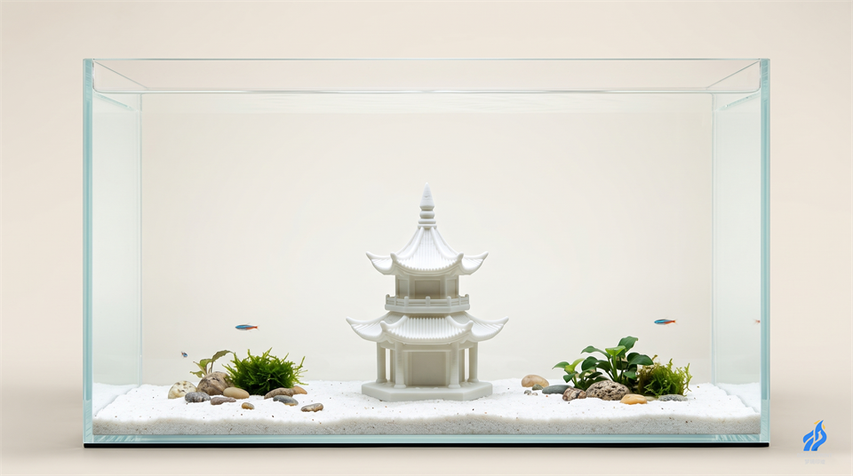 3D printed Wenshu Pavilion sacred temple miniature for aquarium